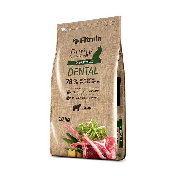 FITMIN PURITY CAT DRY FOOD DENTAL LAMB