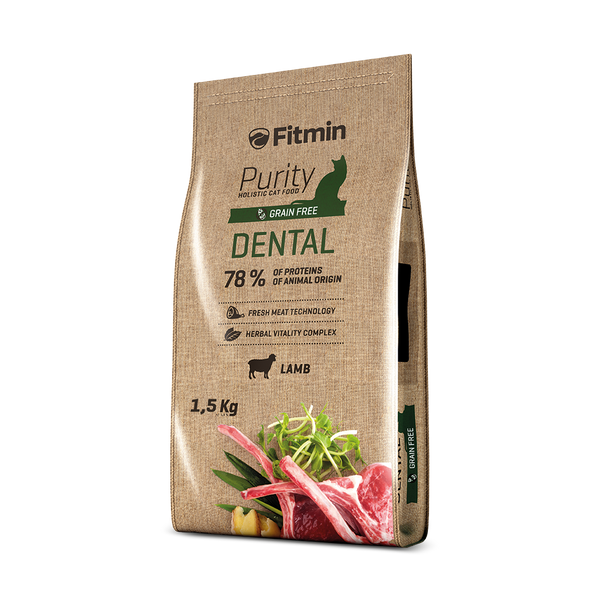 FITMIN PURITY CAT DRY FOOD DENTAL LAMB